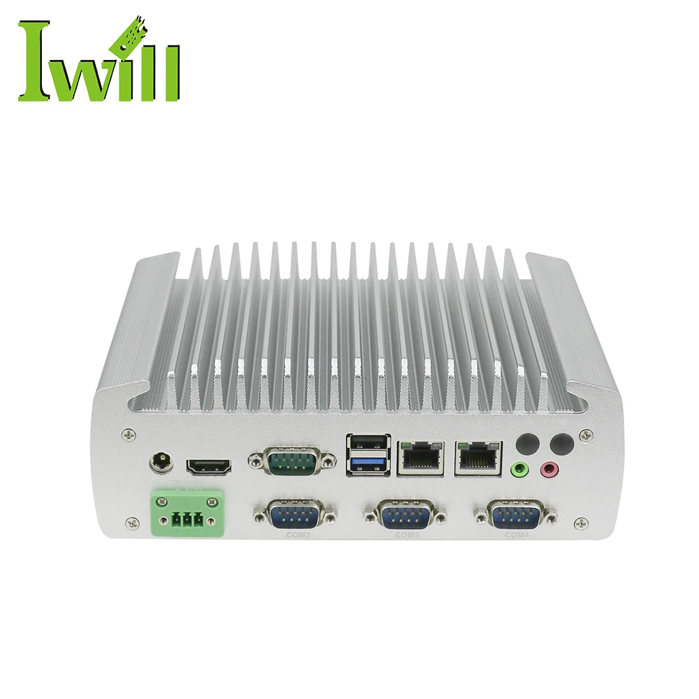 Dual Lan J1900 Mini Pc Industrial  6COM RS485 RS232 Linux Operating System Mini Pc for Security Monitoring