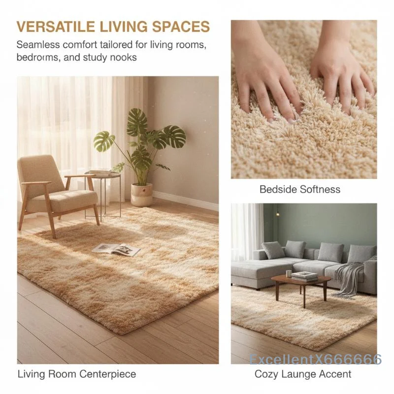 Soft Thick Fluffy Non-slip Large Size Rug Cozy Carpet for Bedroom Living Room Kids Room