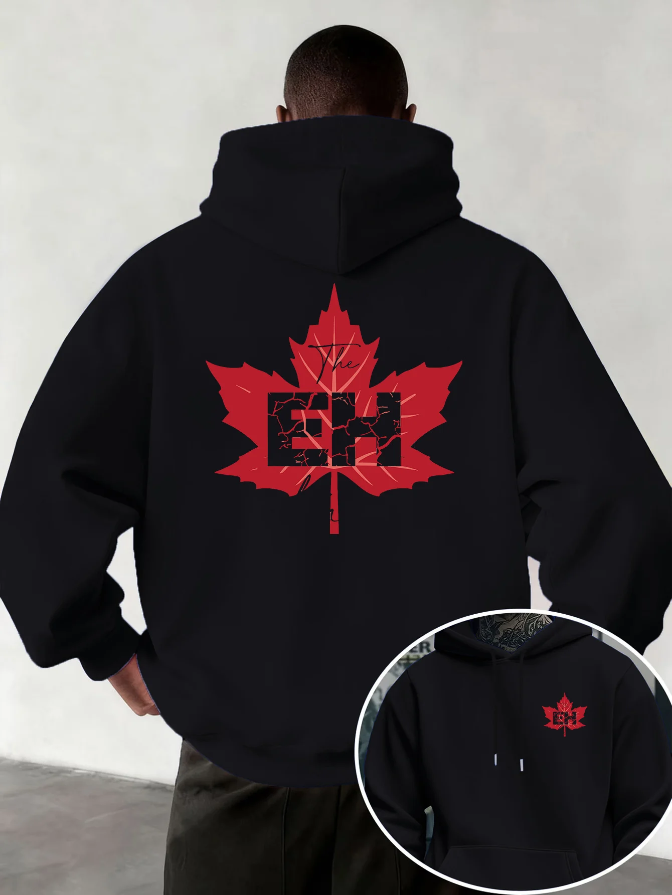 Men's trendy American-style hooded sweatshirt featuring 