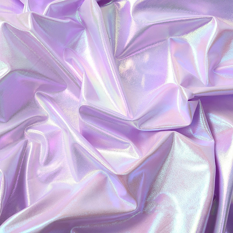 Laser Polyester Fabric Iridescent Shiny Wedding Party Background Doll Clothing Decor Material DIY