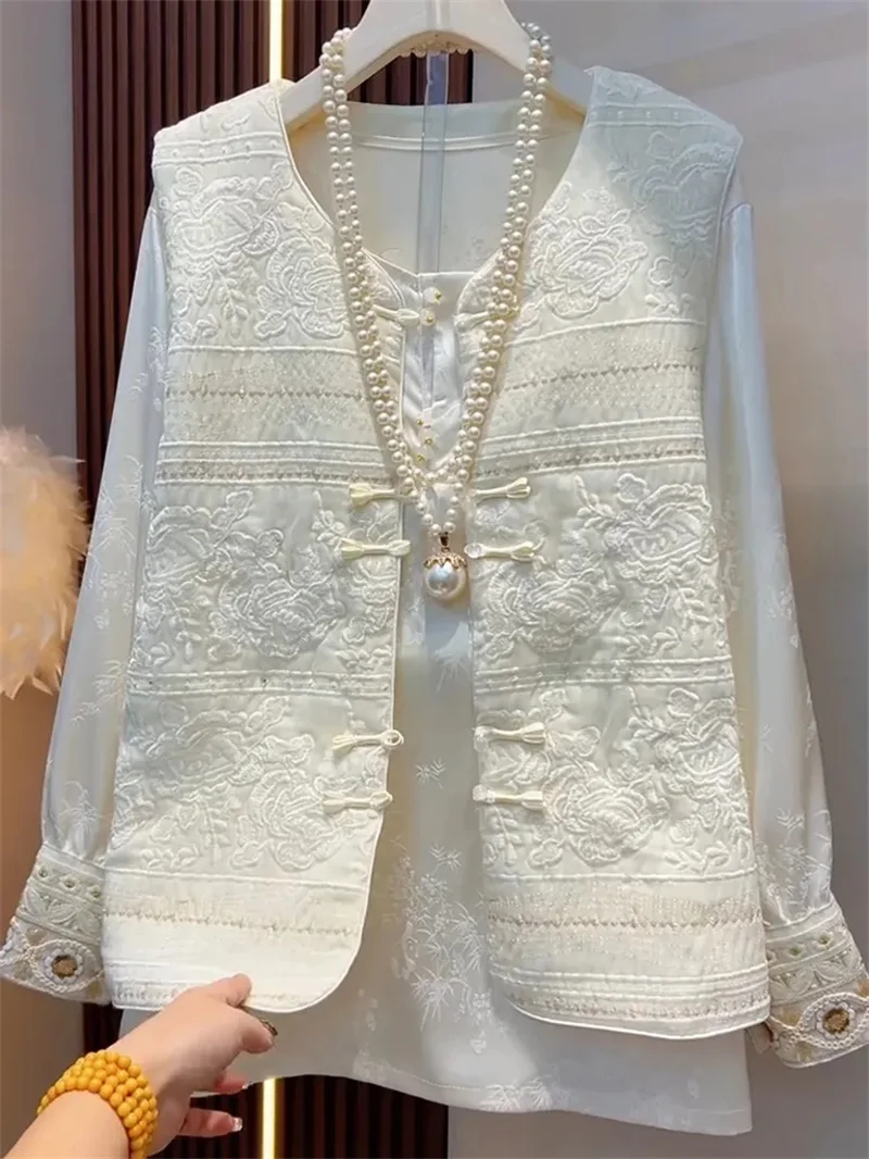 

Women's Jackets Women's Vest New Fashion Single-breasted Chinese Retro Embroidered Vest Women's new Loose Vest Jacket in spring