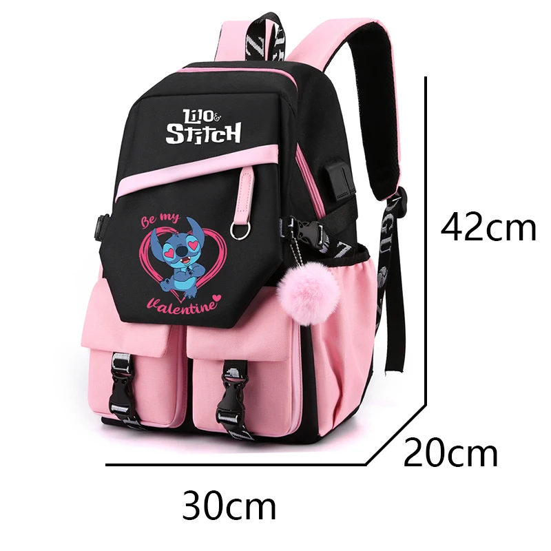 Disney Lilo Stitch Backpack Lunch Bag Teenager Girl Boy Backpack Schoolbag Back To School Bookbag Men Women Travel Bag Mochila