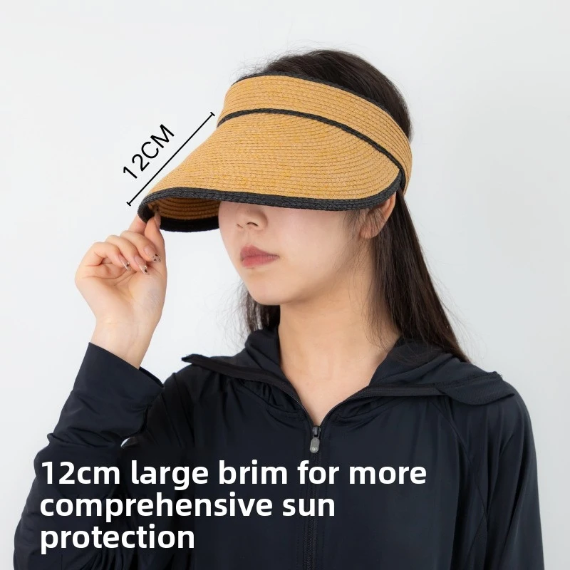 

N&FNew summer straw sun hat for women, spring and summer beach vacation sunshade straw hat, UV protection