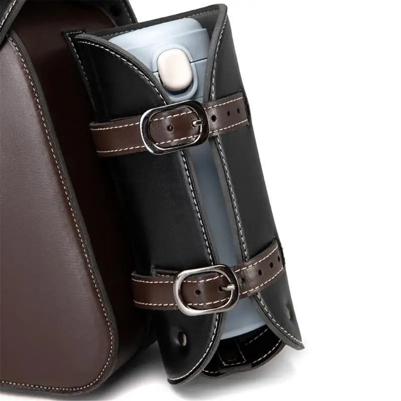 G7NA Klassische Motorrad-Satteltaschen mit verstellbaren Trägern, Konstruktionstasche aus PU-Leder zur sicheren Aufbewahrung des – Detail 5