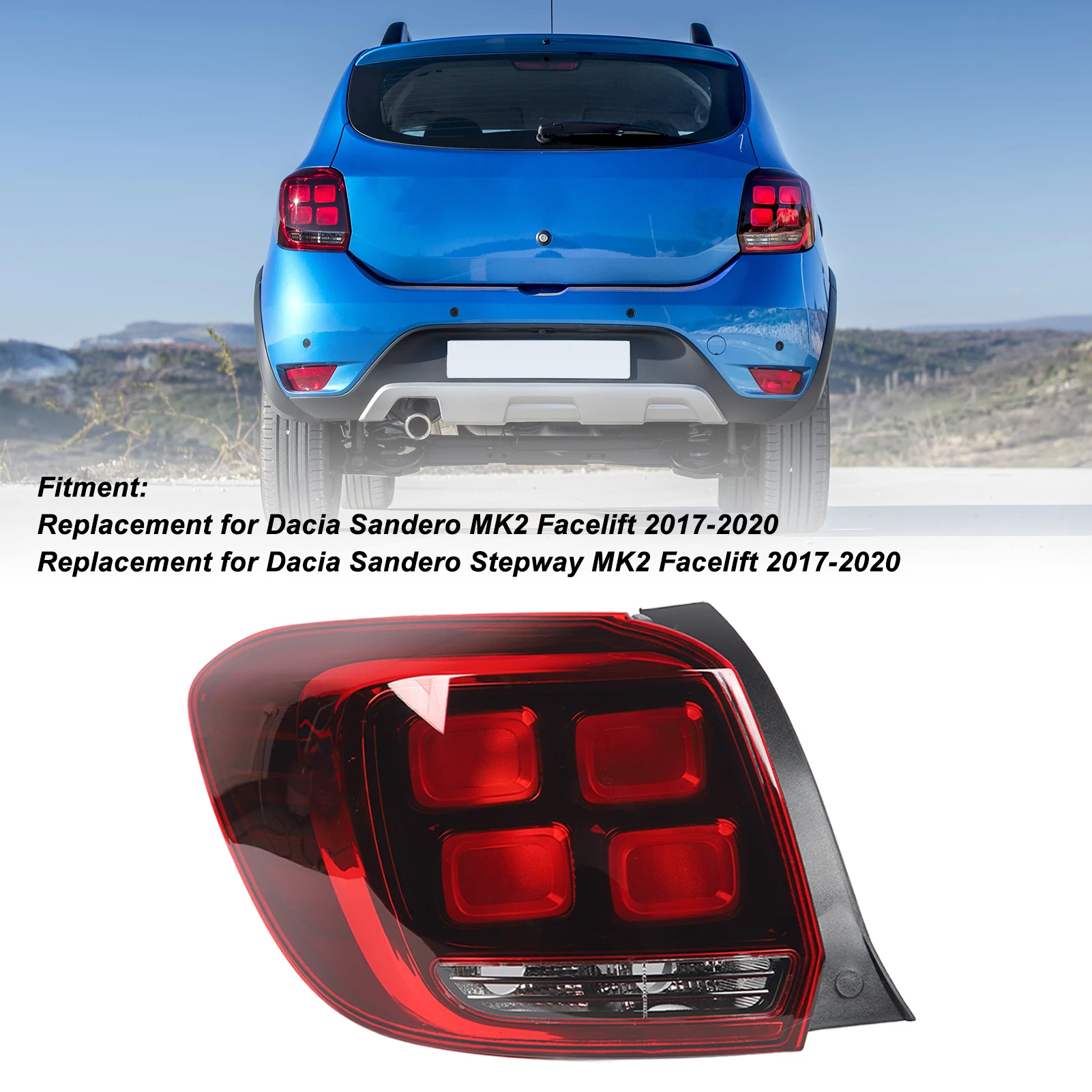 

Auto Rear Lamp Car Rear Lamp Car Tail Light Tail Light Rear Lamp Replacement For Stepway MK2 Facelift 2017 to 2020