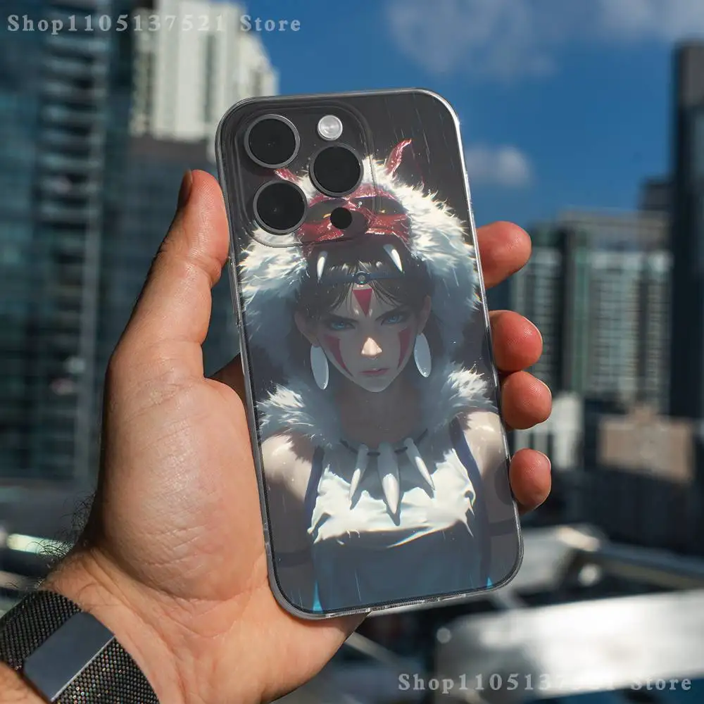 Casing Ponsel Anime P-Princess M-MononokeS Untuk iPhone 17,16,15,14,13,12,11 Pro,Max,Plus,X,XS,XR,SE4,E Mini Transparan Lembut