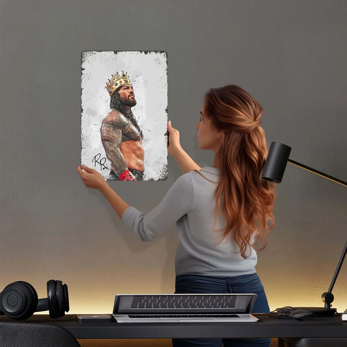 Roman Reigns Metal Poster Custom Sport Tinplate Sign Vintage Decor Metal Signs for Wall Art Decoration Corner Coffee Retro Room