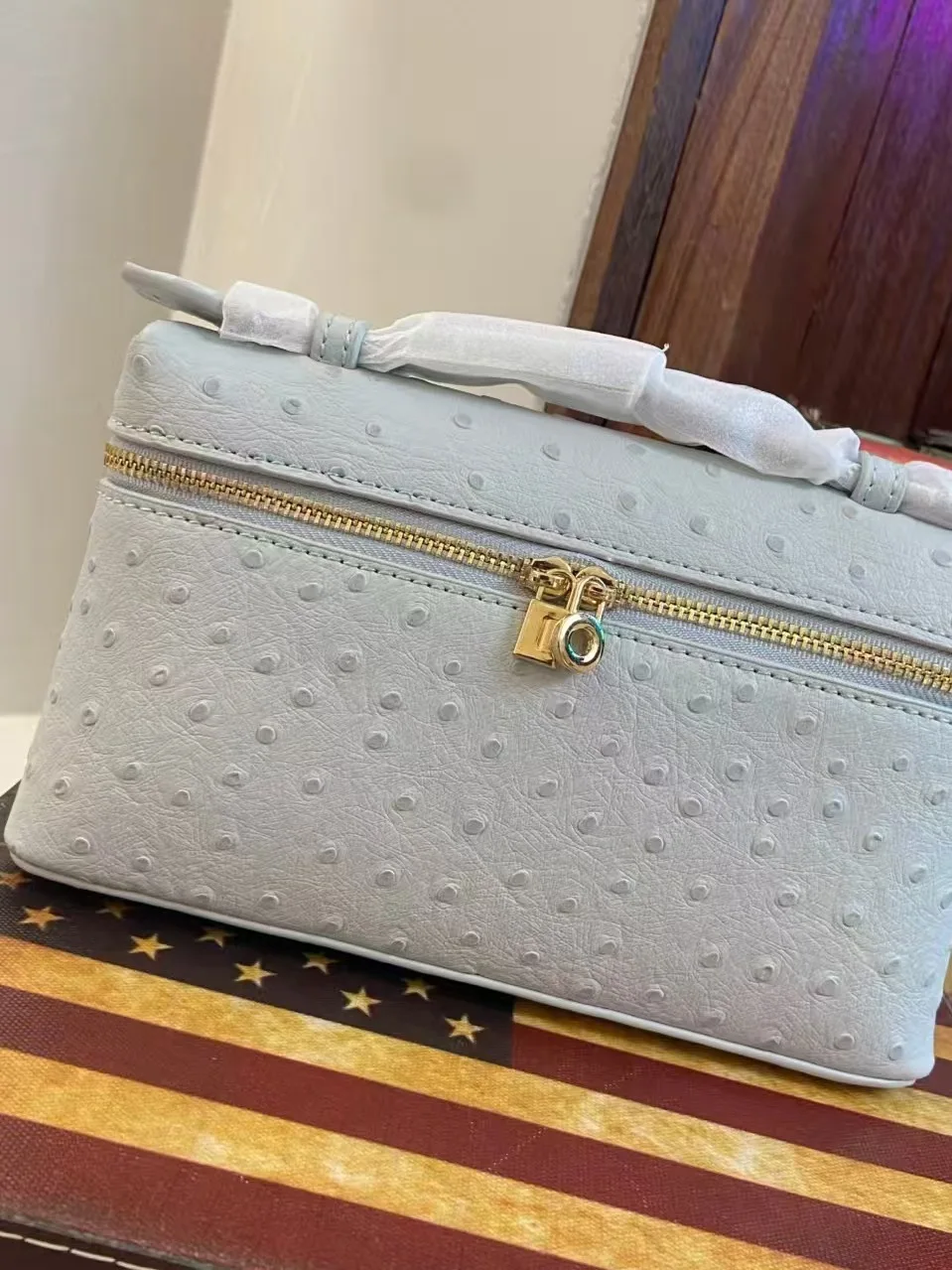 Genuine Leather Lunch Box Pattern Handbag LP27 Portable Makeup Bag Women's Shoulder Crossbody Phone Bag Soft Double Strap