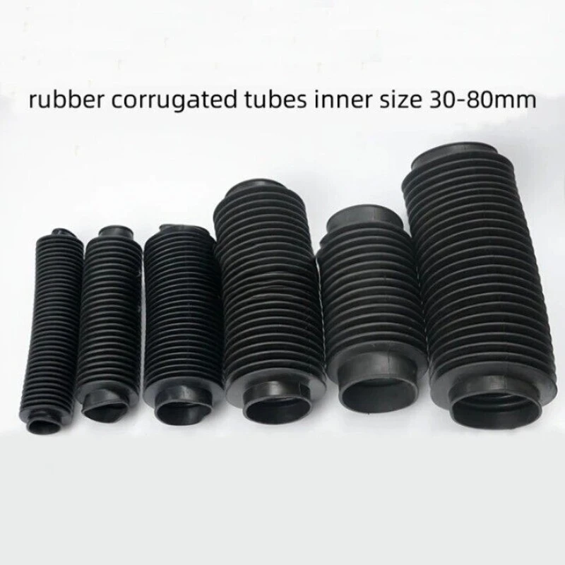 1PC Rubber Corrugated Sleeve Flexible Moulded Bellows Oil Resistant Dust Cover