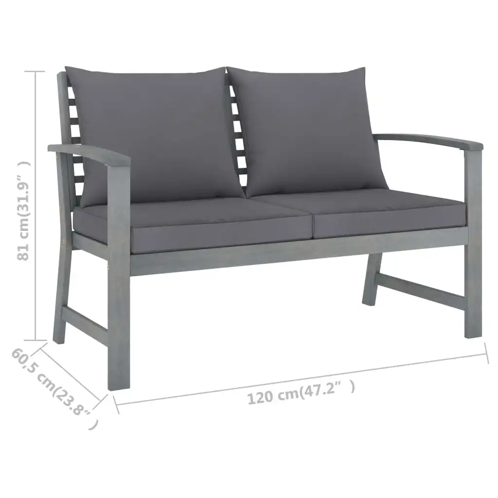 Patio Outdoor Bench Deck Outside Porch Furniture Balcony Lounge Home Decor 47.2