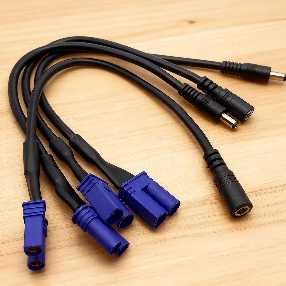 5pcs 30CM EC5 to DC5521/5525mm male/female plug adapter cable15AWG 15A Connector for car starting power DC converter power cord