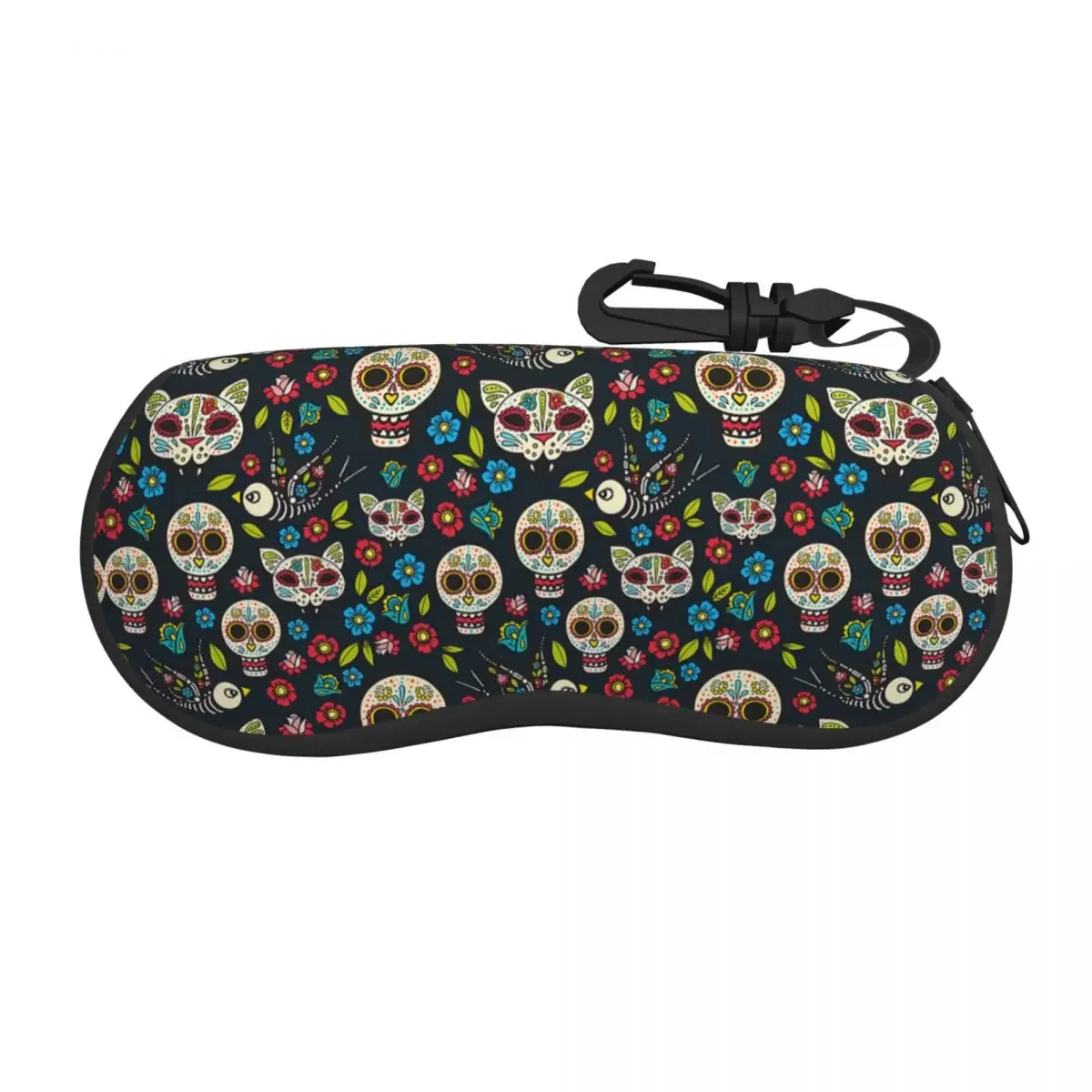 Day Of The Dead Gothic Shell Eyeglasses Protector Cases Cute Sunglass Case Mexican Sugar Skull Glasses Pouch