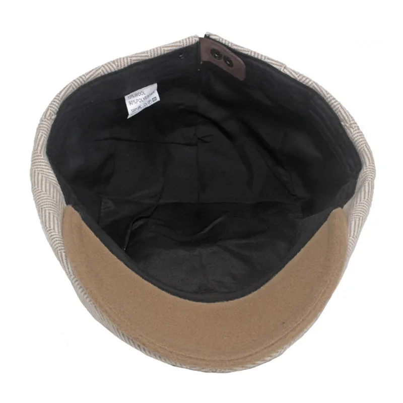 2023 Autumn and Winter Polyester Solid Warm Newsboy Caps Flat Peaked Cap Men and Women Painter Beret Hats 131