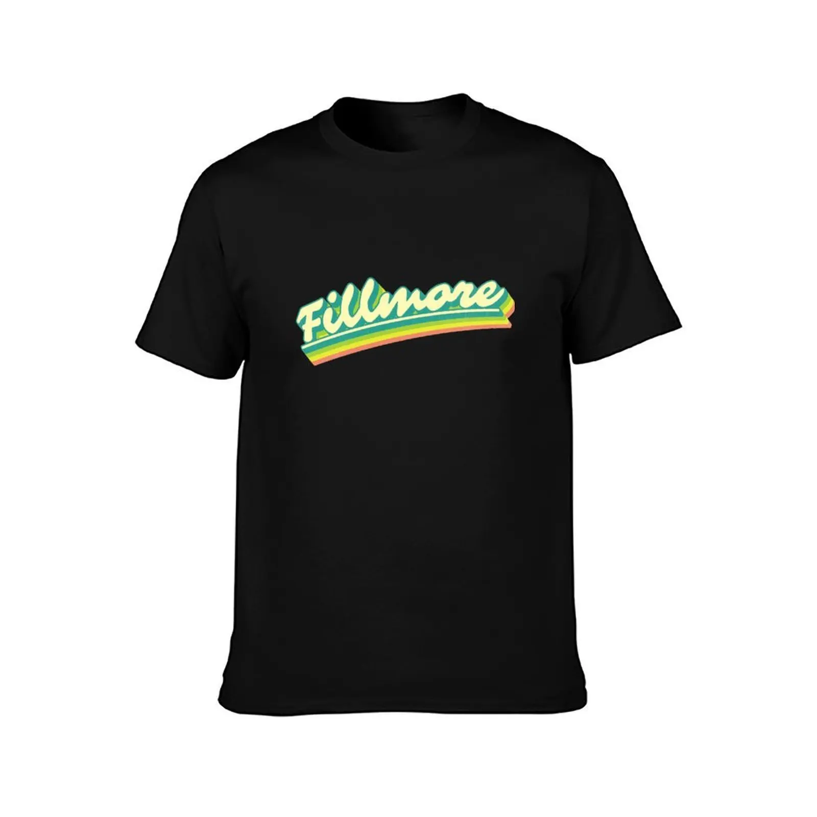 Fillmore | Retro Rainbow T-Shirt, Summer Casual Cotton Tee, Oversized Streetwear Tops, Vintage Graphic Print, Unisex Men Women