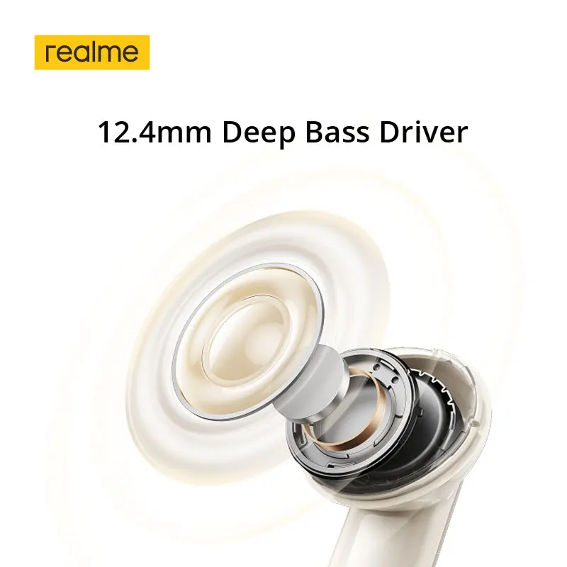 realme Buds Air7 TWS Earphone 52dB Noise Cancellation Up to 52 Hours of Playback 12.4mm Bass Driver LHDC 5.0 Bluetooth 5.4 IP55 4