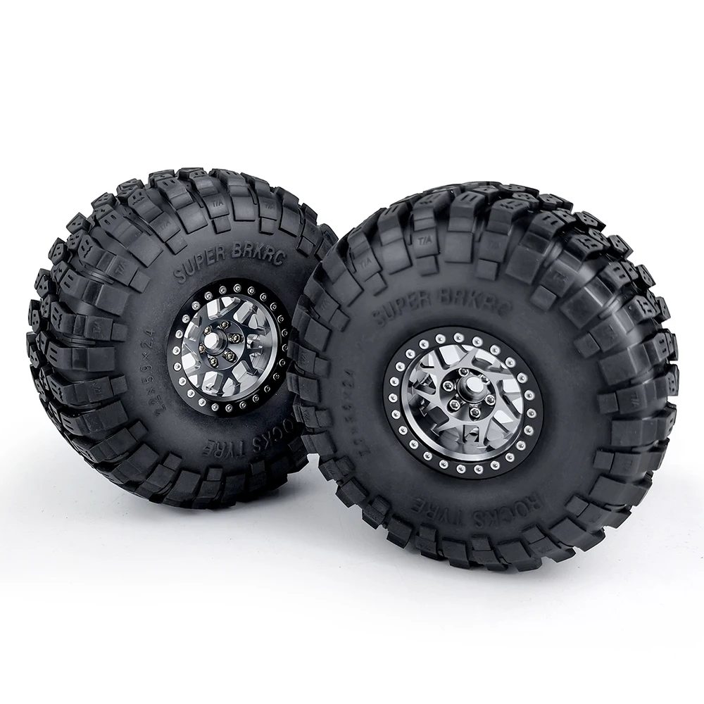 

AXSPEED 2.2" Wheels and Tires Kit Metal Beadlock Wheel Rim Hub & Rubber Tyre for 1/10 RC Crawler Car Axial RBX10 AXI03005 Wraith
