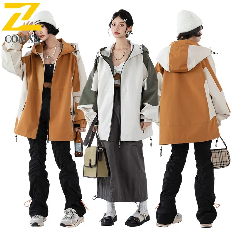 

COMXZ Men Lightweight Windbreaker Coat Trendy Loose Outdoor Adventure Cycling Climbing Jacket Breathable Classic Chaqueta
