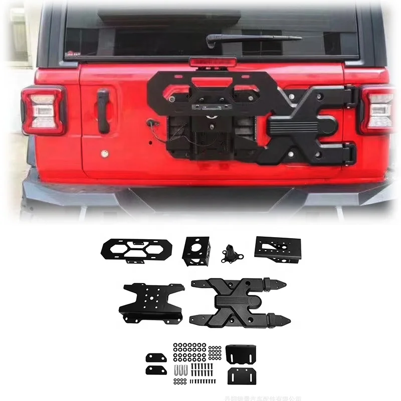 Gobison Wholesale Price TF Reinforced Hinge Car Spare Tire Rack For Jeep Wrangler JL 2018+ Spare Tire Rack
