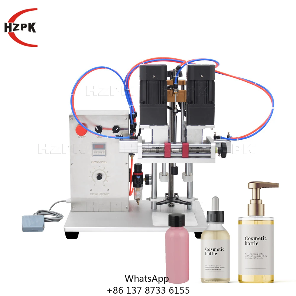 DHZ-550 Tabletop Capping Machine Plastic Glass Bottle Semi Automatic Press Cap Screw Spray Electric Capping Machine