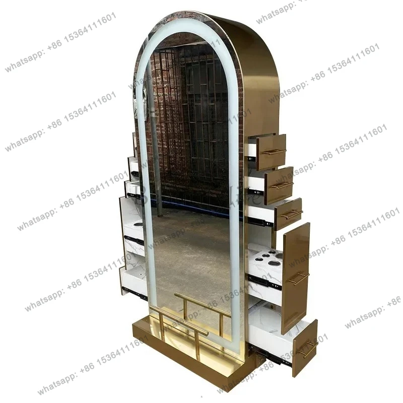 

NewHair salon LED mirror with lamp beauty salon mirror table barber shop single-sided double-sided