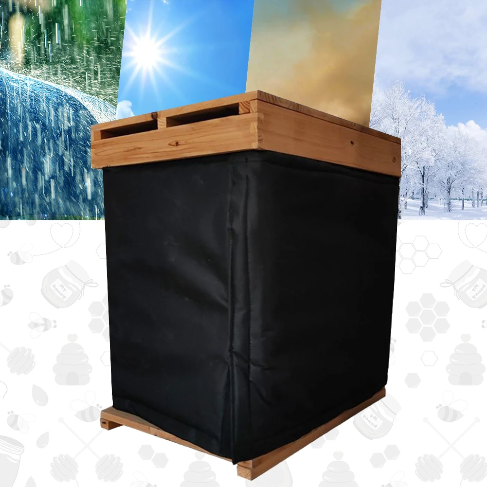 75.2 X 23.5 Inches 600D Oxford Beehive Wrap Adjustable Bee Hive Insulation Wrap Waterproof Windproof Beekeeping Supplies