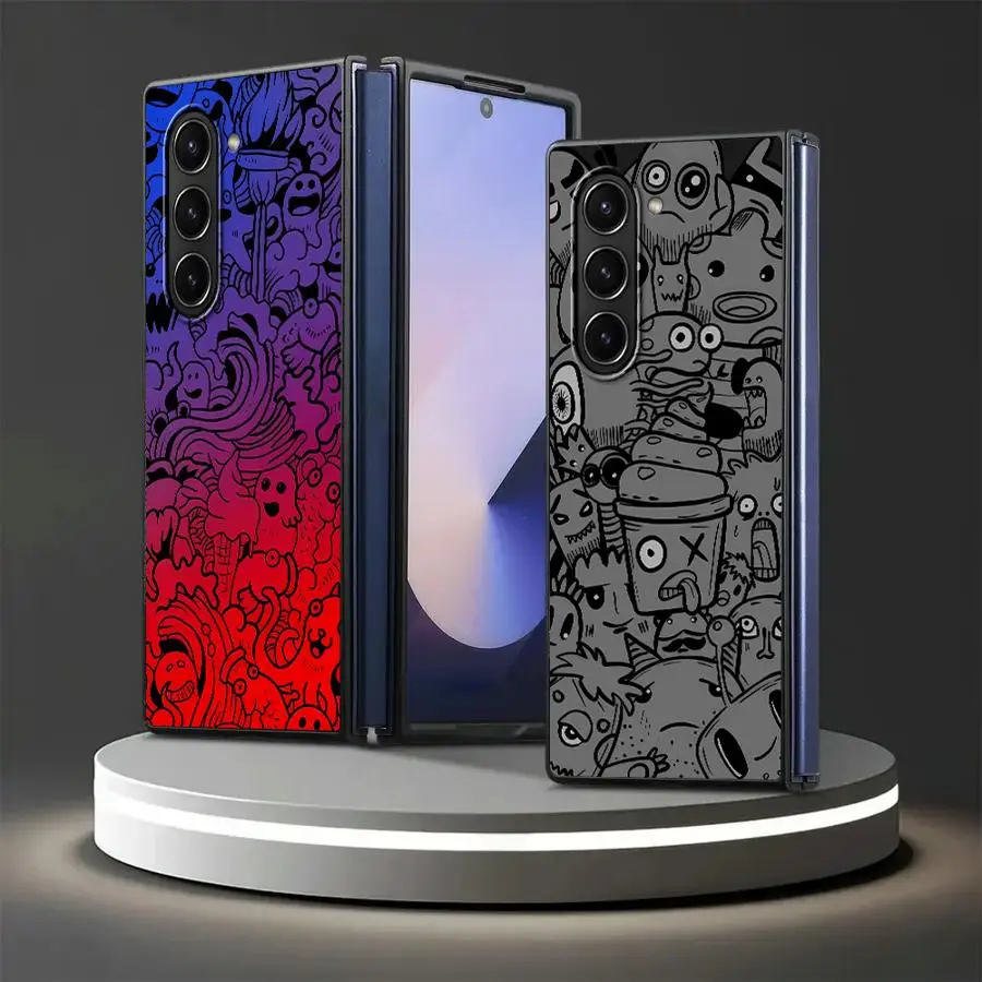 Back Phone Cover Case for Samsung Galaxy Z Fold 7 6 5 4 3 ZFold7 ZFold6 ZFold3 ZFold4 ZFold5 Monster Graffiti