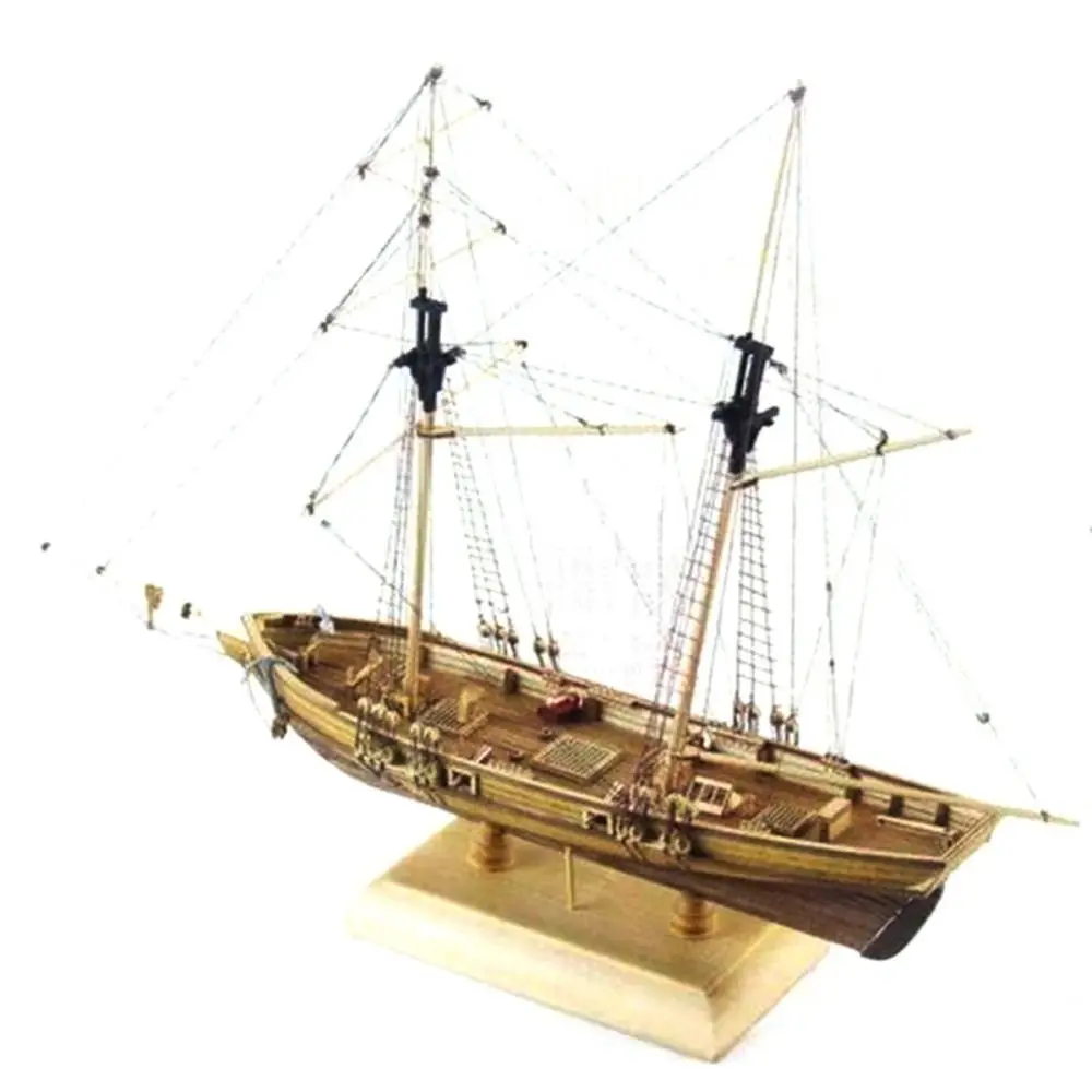 1:100 Schaal Houten Schepen Model Oude Zeilboot Woondecoratie Boot Montage Speelgoed Educatief Model Speelgoed Houten Zeilboot