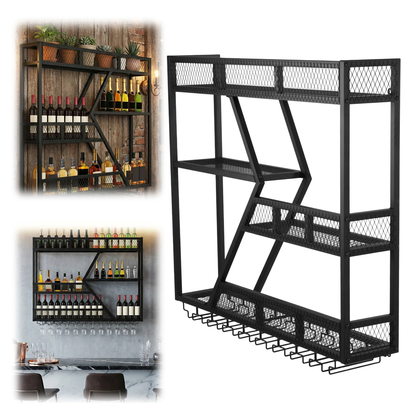 

Настенная винная полка (черная)