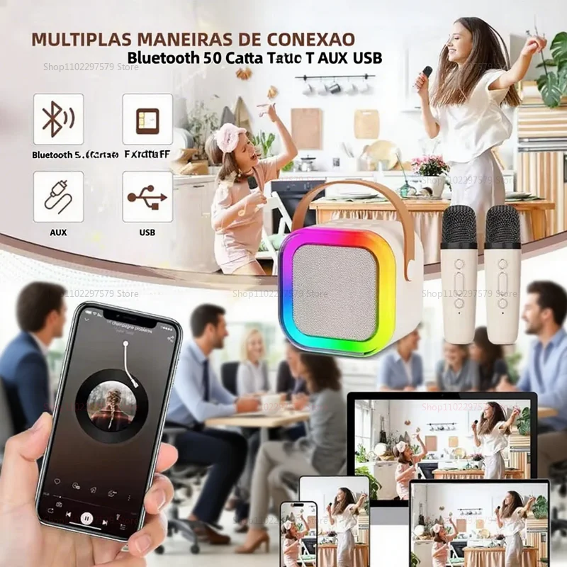 2025 جديد K12 سماعة لاسلكية تعمل بالبلوتوث ميكروفون الكاريوكي مع المدمج في الصوت للأطفال الأسرة المنزل KTV الغناء مضخم صوت هدية