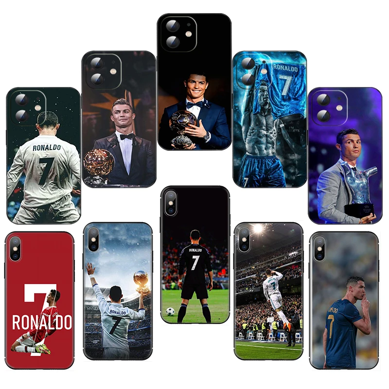 

GG8 C-CR7 Football Ronaldo Soft Silicone Case for iPhone11 12 13 14 Pro Max Plus 12 13 Mini Cover