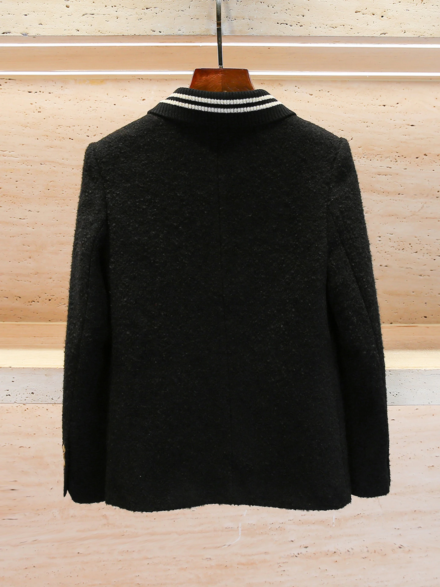 

S Home Nan You High End Women's Autumn 2025 Striped Collar Thi Tweed Open Cardigan Jaet Ele Commute Sle Stand Fit