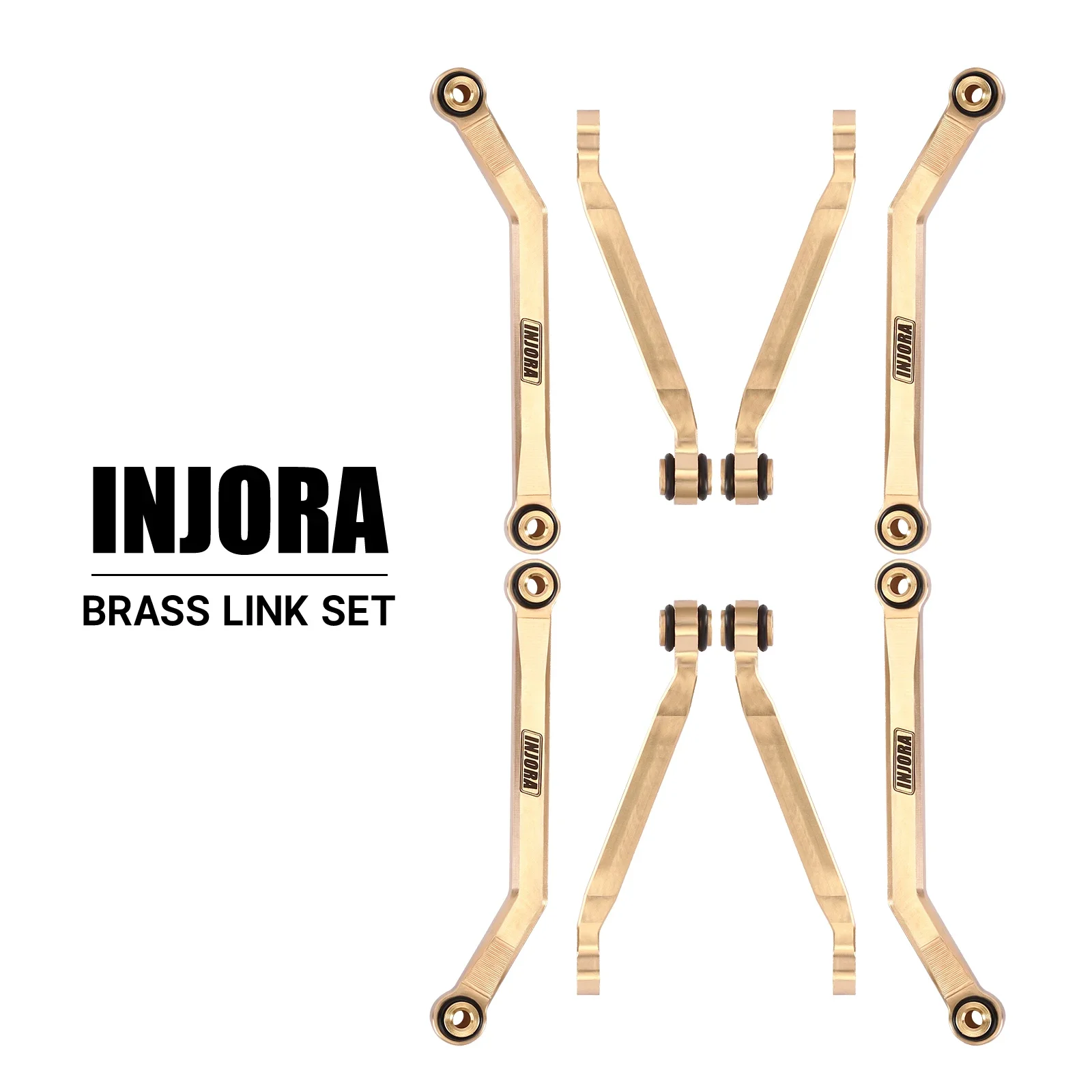 INJORA 8PCS 39g Heavy Brass High Clearance Chassis Links 1/24 RC Crawler Car FMS FCX24 Upgrade (FCX24-04)