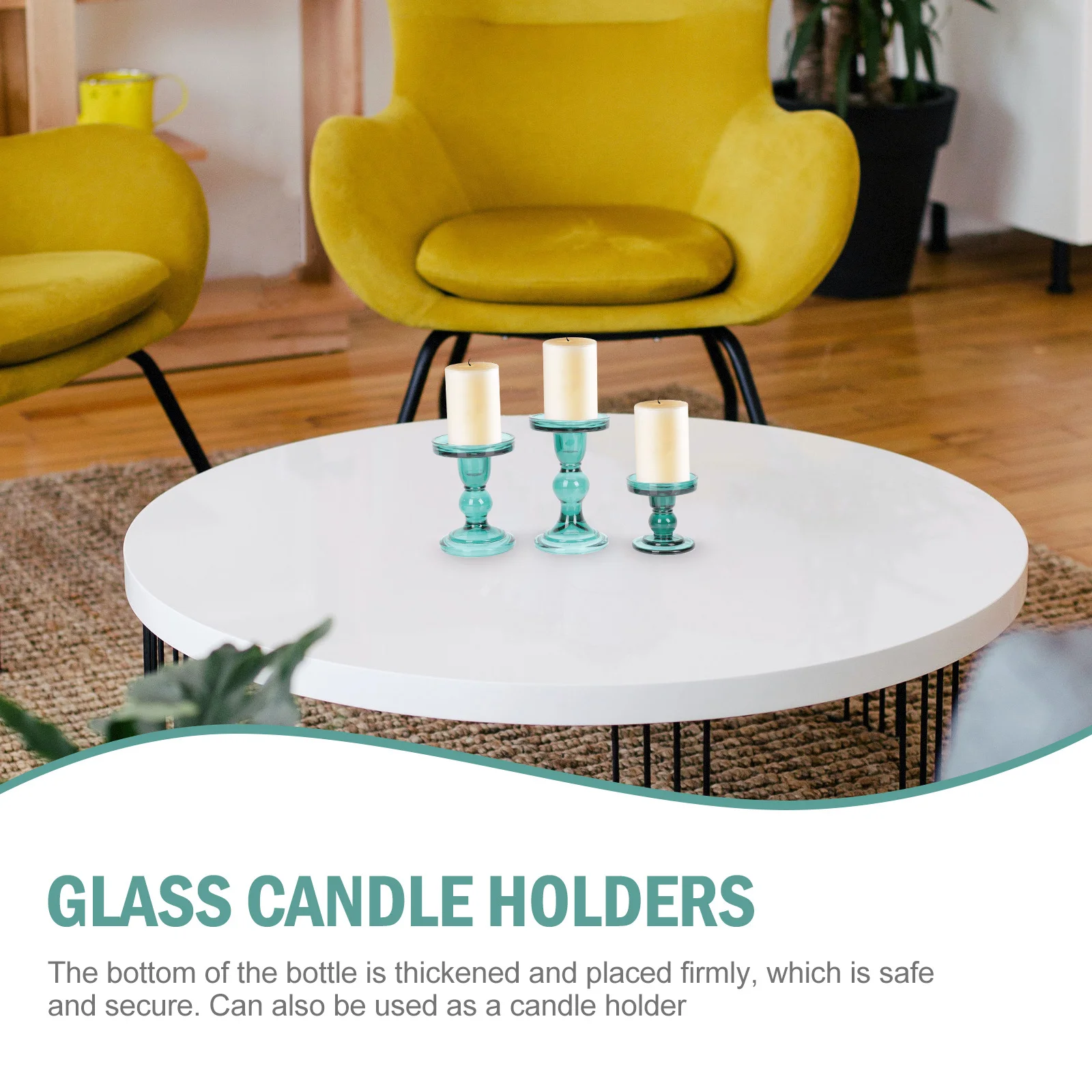 

3Pcs Glass Holders Modern Sticks High Stand Tabletop Decor Living Room Dining Room Centerpiece Party Decorative