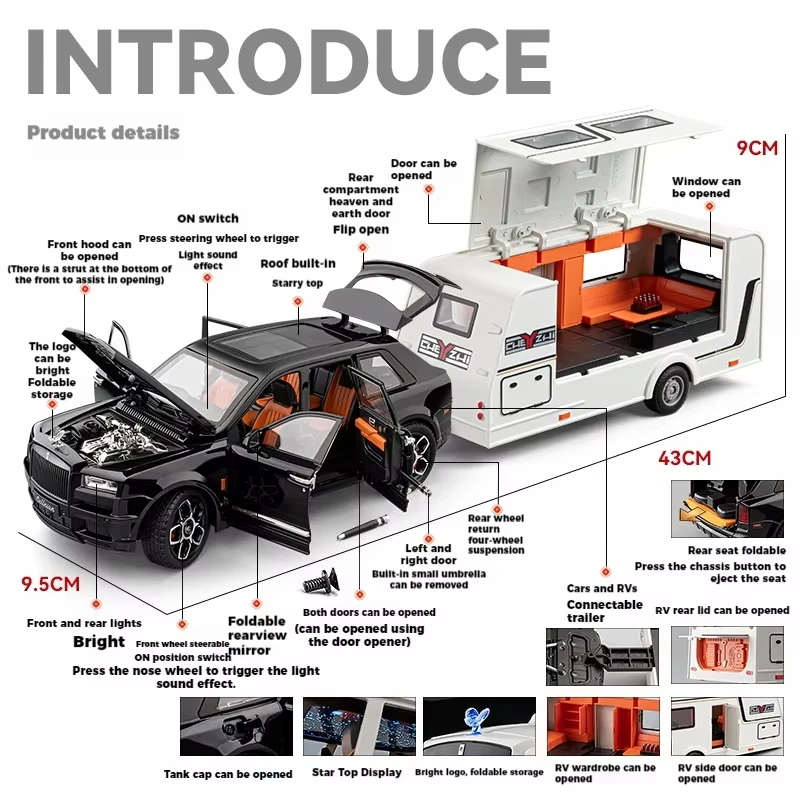 1:24 Russia SHERP ATV ALL-TERRAIN VEHICLE Alloy Car Model Sound and Light Pull Back Children's Toy Collectibles Birthday gift
