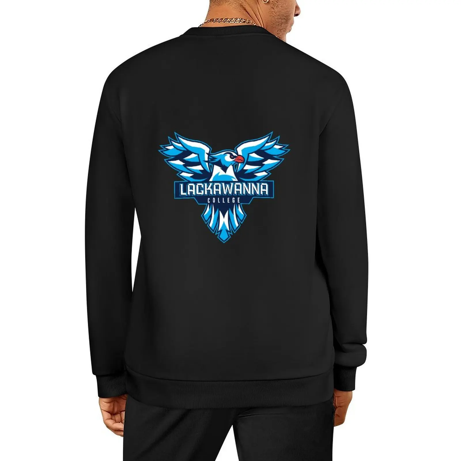 

Lackawanna College cyan Double Wing Falcon (e-sports) Pullover autumn new products autumn jacket men fashion men hoody