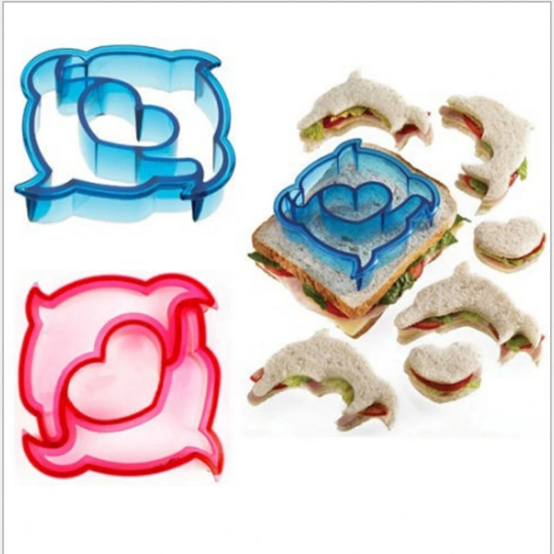 Cookie Cutters DIY Fun Plastic Sandwich Cutter for Kids Heart Dog Dinosaur Shape Bread Crust Cutters Vegetable Molds Maker