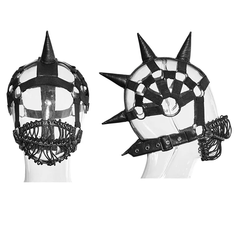 Steampunk Cosplay Anime Halloween Accessories Gothic Leather Mask Bandana Punk Wool Hat Headdress Suitable For Adult Unisex Suit