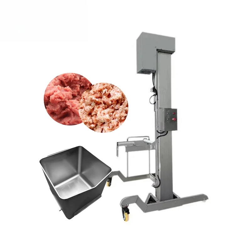 Height Adjustment Lifting Food Materials Bucket Trolley Elevator Food Bin Lifter Food Elevator Lifting Machine