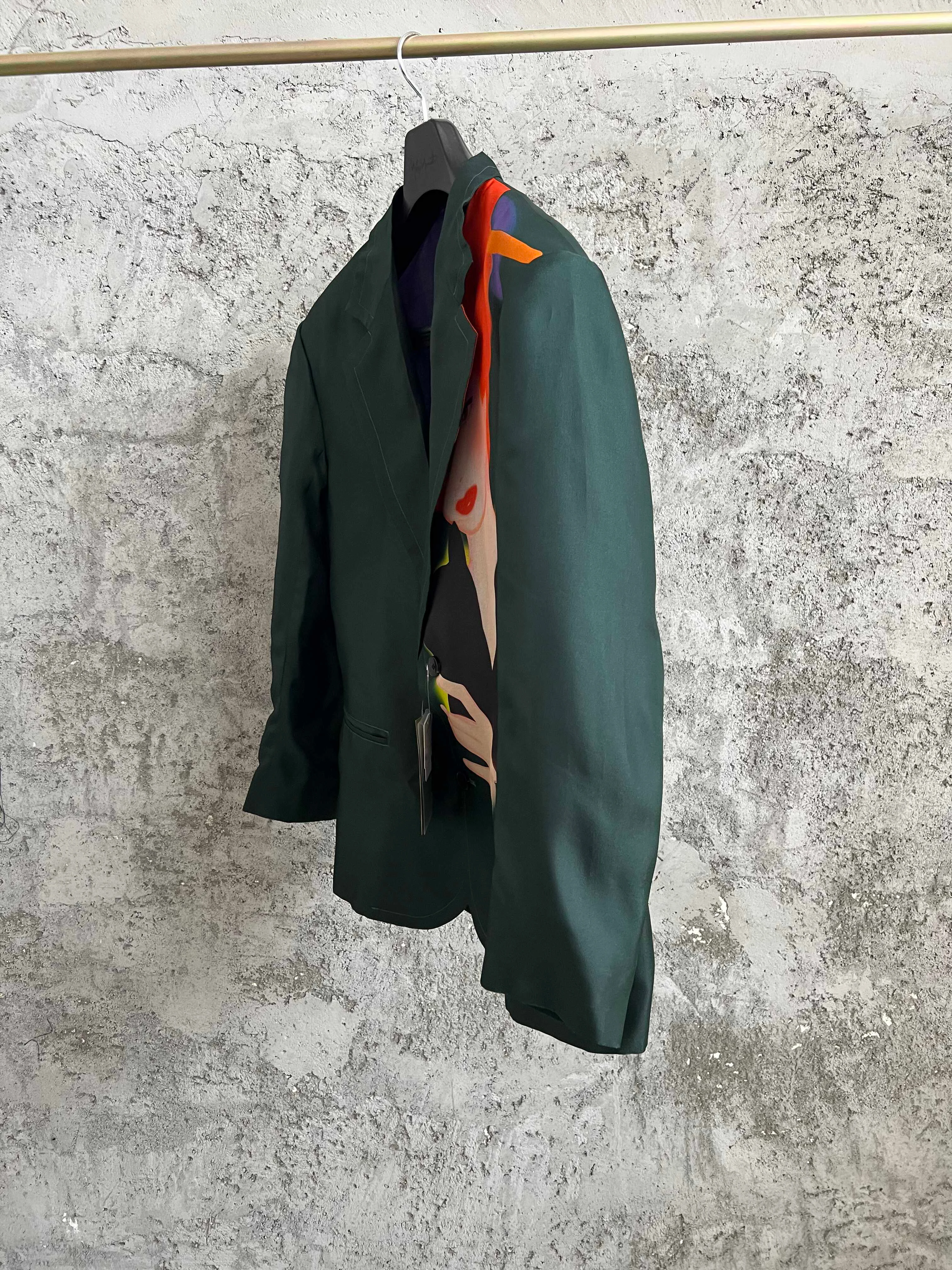 TOP-YAMAMOTO Original Silk Oil Painting Printed Suit Japan Hand-painted Limited Edition