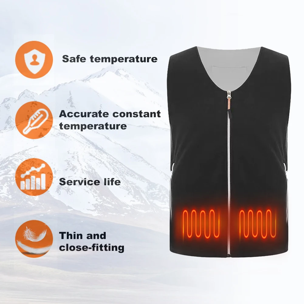 Gilet chauffant électrique pour hommes et femmes, vestes chauffantes électriques d'hiver, vêtements chauds thermiques, ski en plein air, randonnée