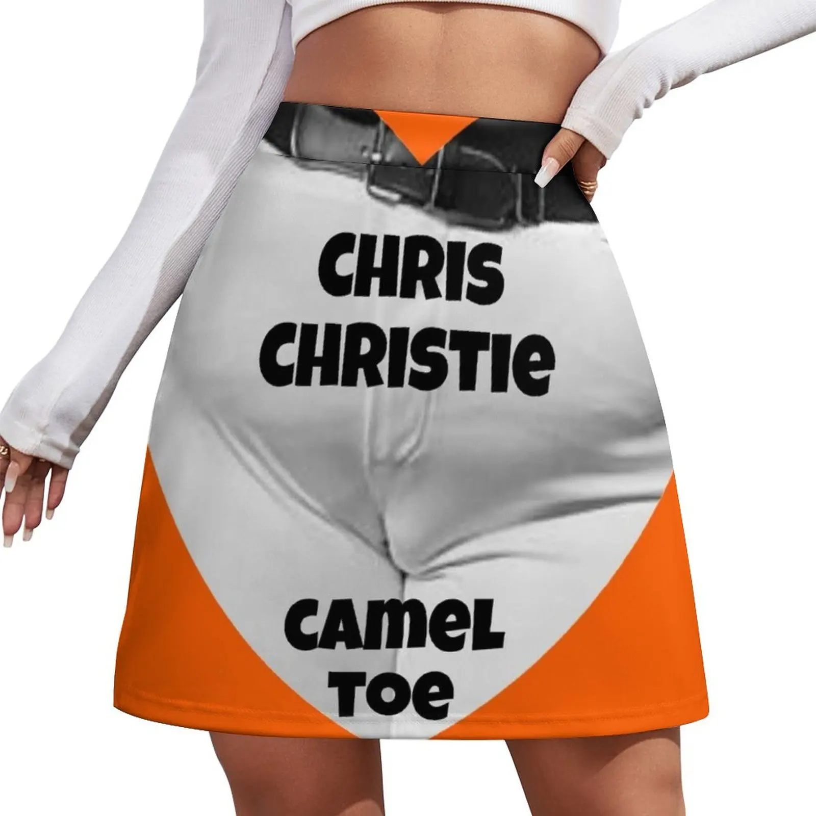 

Chris Christie camel toe Mini Skirt Women clothing Skirt satin