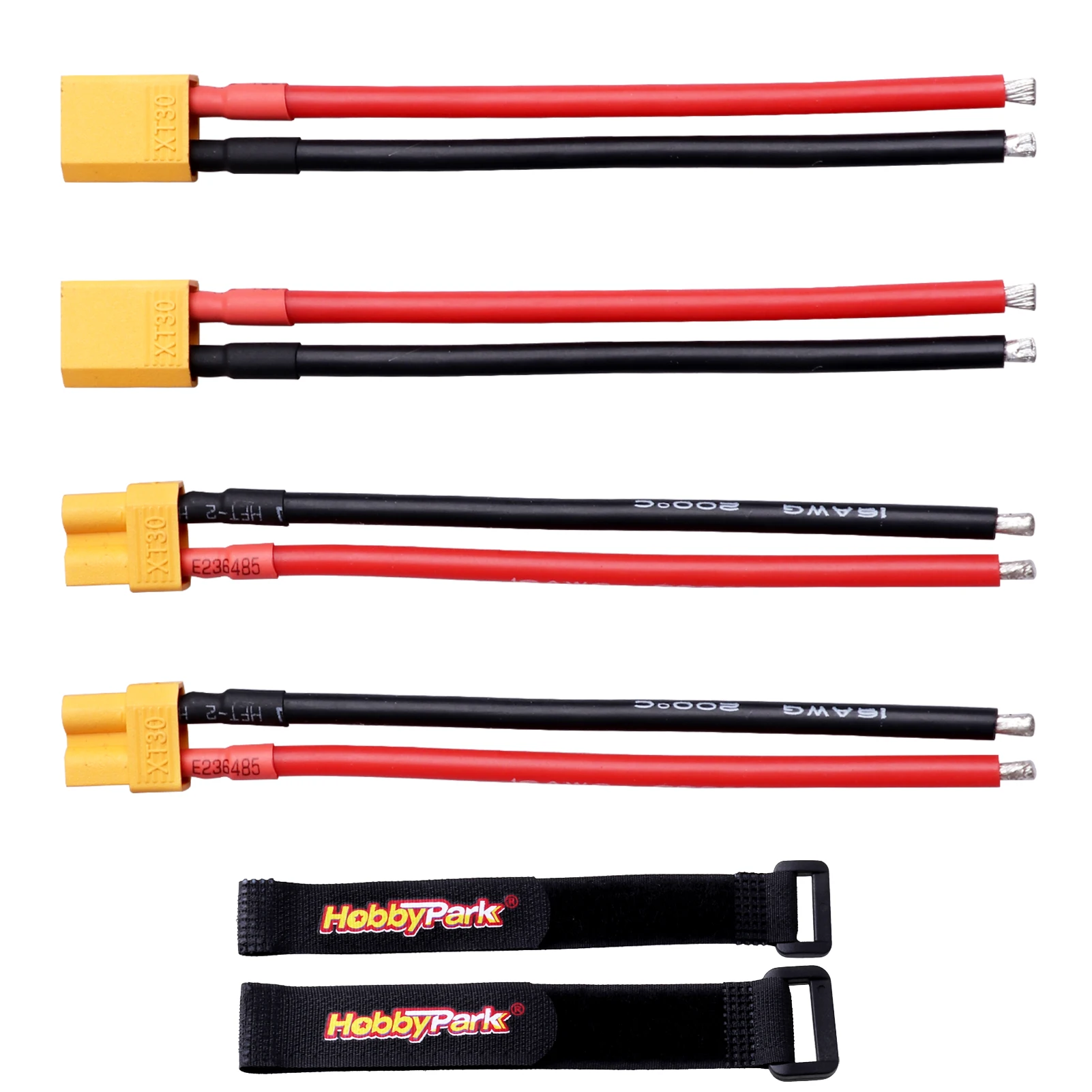 

HobbyPark XT30 Connector Set Male & Female with 16AWG Silicone Cable Compatible with RC Lipo Battery for Cars Drones Boats Airpl