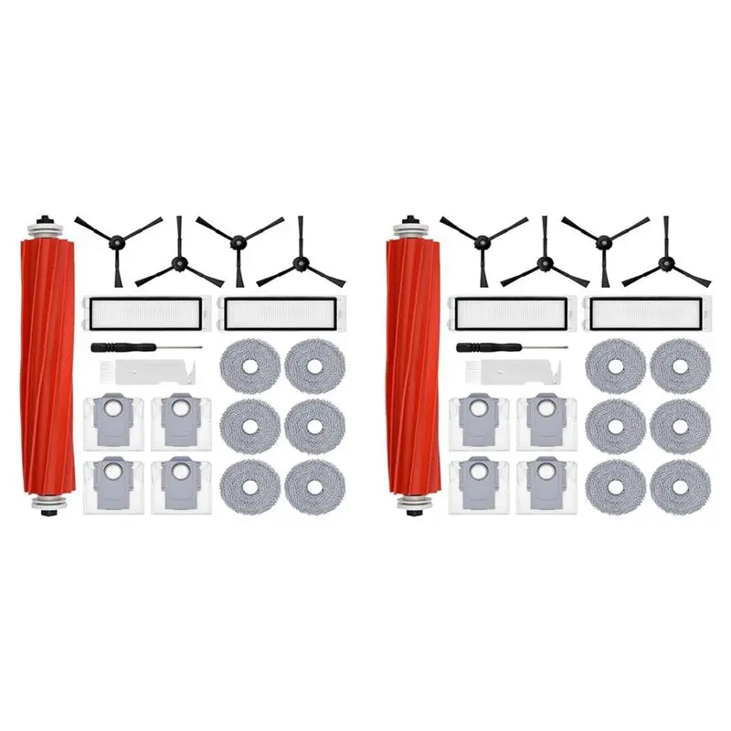 ABWZ-2 Set Accessory Set For Roborock Q Revo Vacuum Cleaner, Dust Bags, Main Roller Brush,Side Brushes, Filters, Mop Wipes