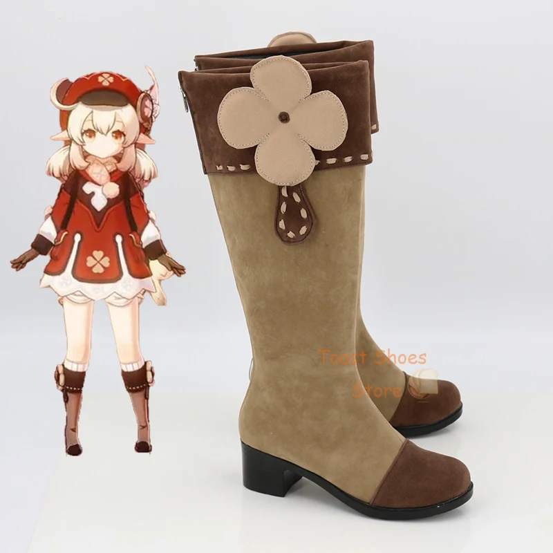 Genshinimpact Klee Sapatos Cosplay Costume, Comic Anime Game para Con, Halloween Party Prop