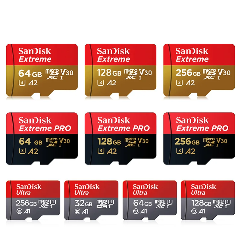 Original Sandisk Memory Card 256GB 128GB 64GB 32GB TF micro sd card Class 10 UHS-1 flash card Memory Microsd for Samrtphone PC