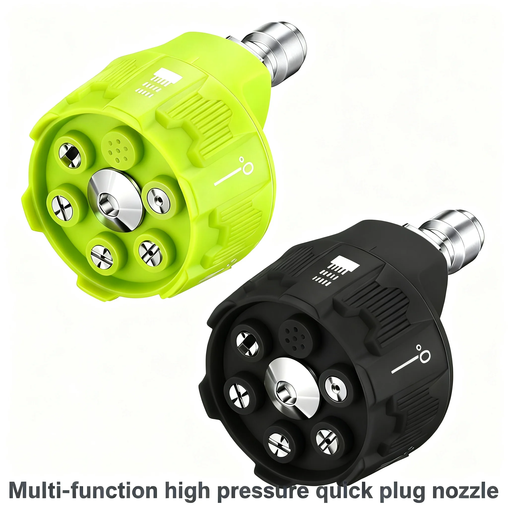 Quick Change-Over Nozzle High Pressure Washer Spray Nozzle 6 in 1 0 15 25 40 65 Degree Rotation Watering Nozzle Cleaning Tools