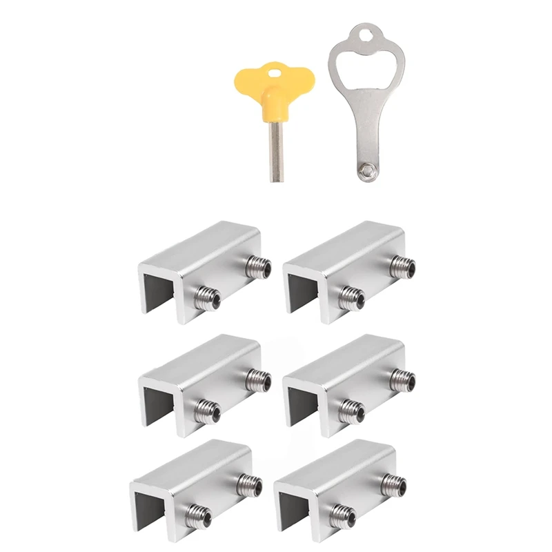 Window Lock (6 Sets) Safety Window Lock, For Vertical And Horizontal Sliding Window And Sliding Doors, Adjustable Lock