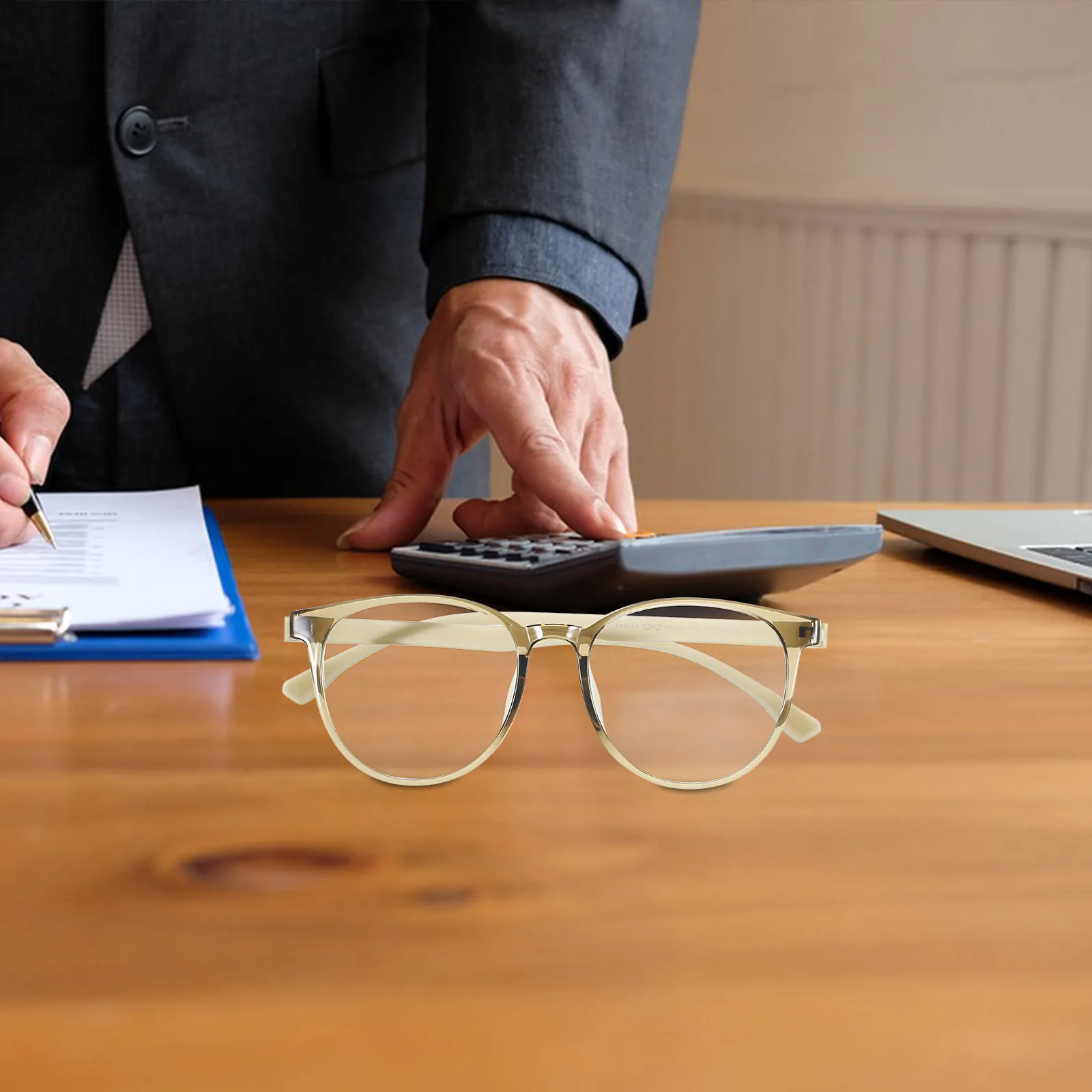 

Glasses Frame Myopia Optical Round Blue Light Blocking C4 Green Gray Flexible Lightweight Portable Eyewear Students Health Care