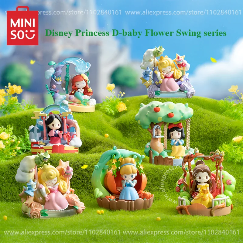 

MINISO Blind Box Disney Princess D-baby Flower Swing Series Kawaii Toy Hand-made Model Children's Birthday Gift Decoration