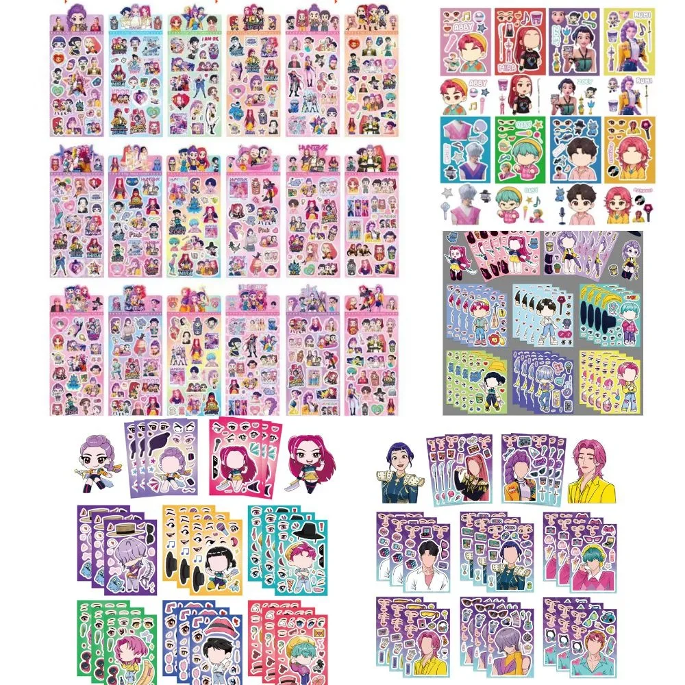 2026 جميع KPOP شيطان الصيادين Guka الشيطان مجموعة الرجال أنيمي الليزر قطع ملصق لمكتب القرطاسية واللوازم المدرسية الديكور +